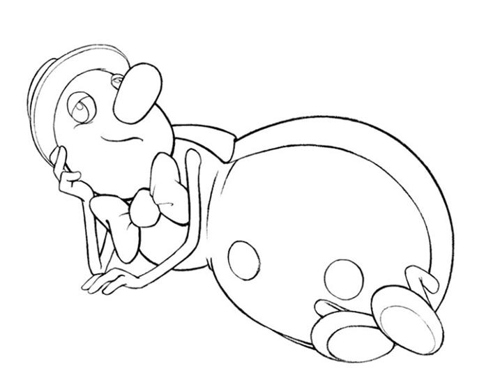 coloriage droles de petites betes le scarabe barnabe